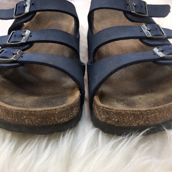SOLD Navy blue Three Buckle Birkenstock Sandals 38 - Picture 7 of 9